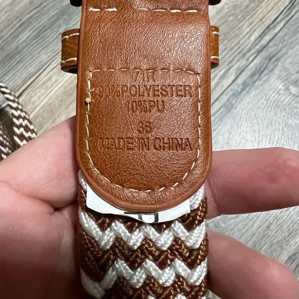 Brown and white boho belt 36” long